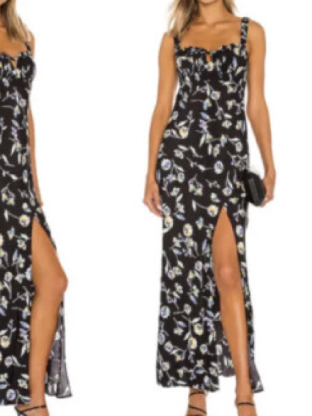 Nicholas Floral Black Maxi Dress